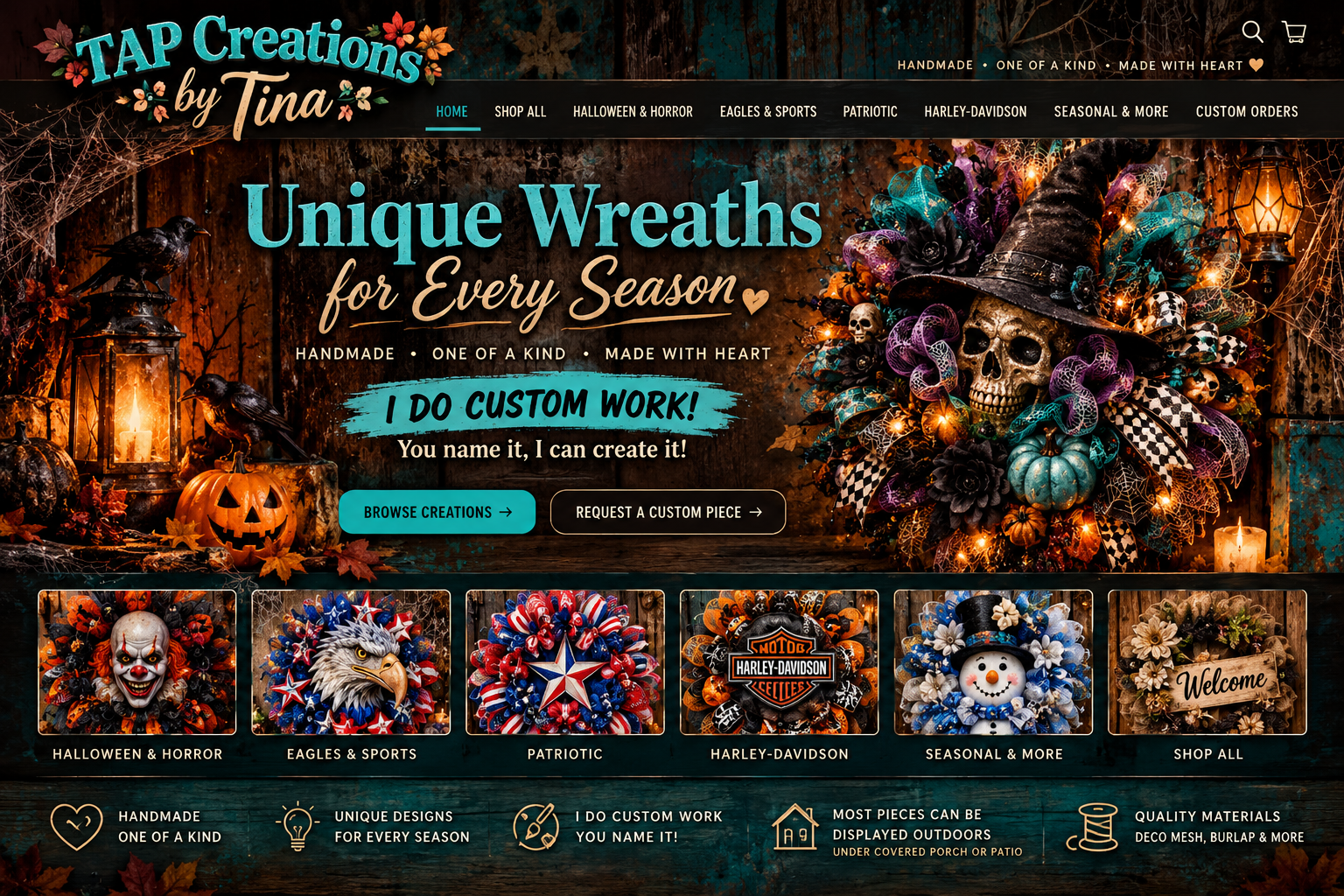 TAP Creations by Tina — handmade one-of-a-kind wreaths and custom creations